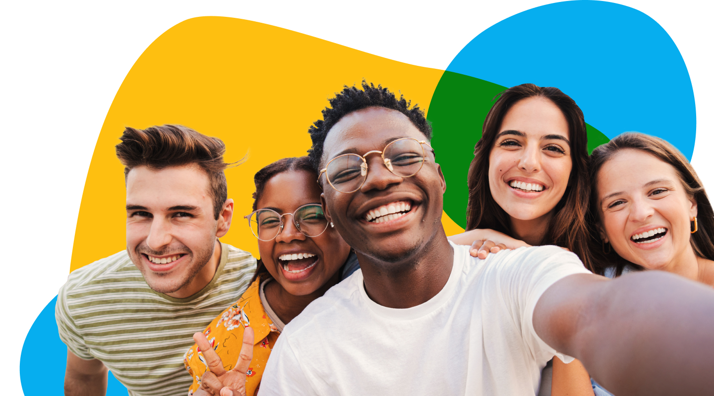 group of people taking a selfie