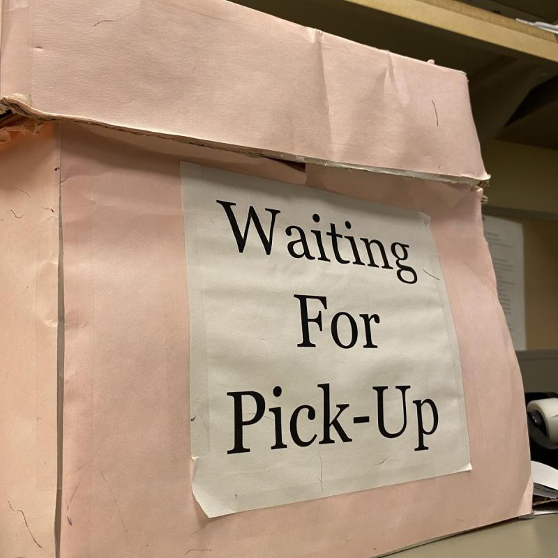 File holder for medications waiting to be picked up