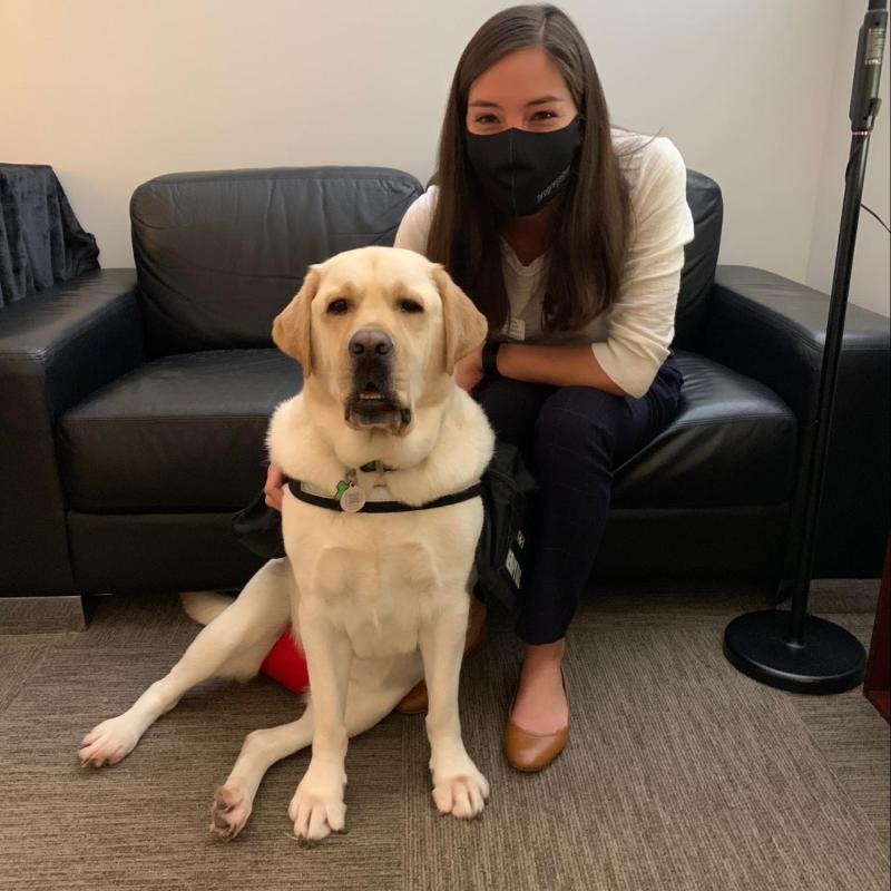 Carly with service dog