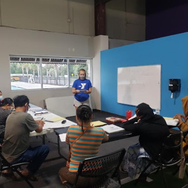 Teaching at the Citizenship preparation class.