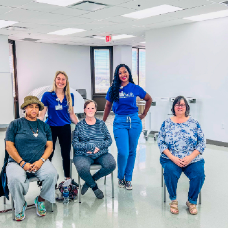 Pictured is Madison and Ashley conducting a fitness class