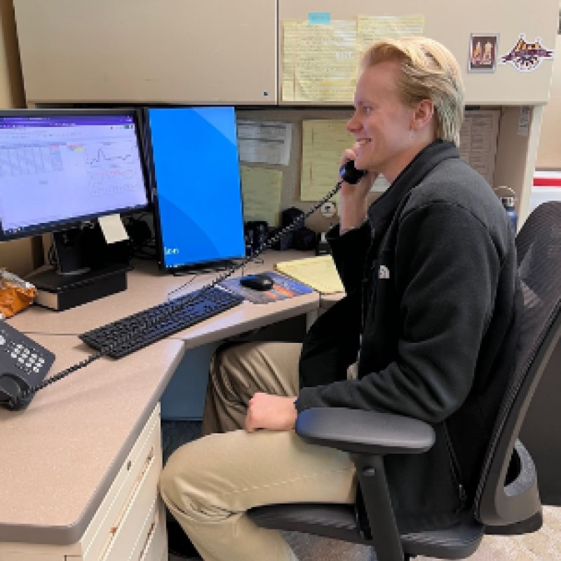 Pictured is Zach Soldo performing patient eligibility 