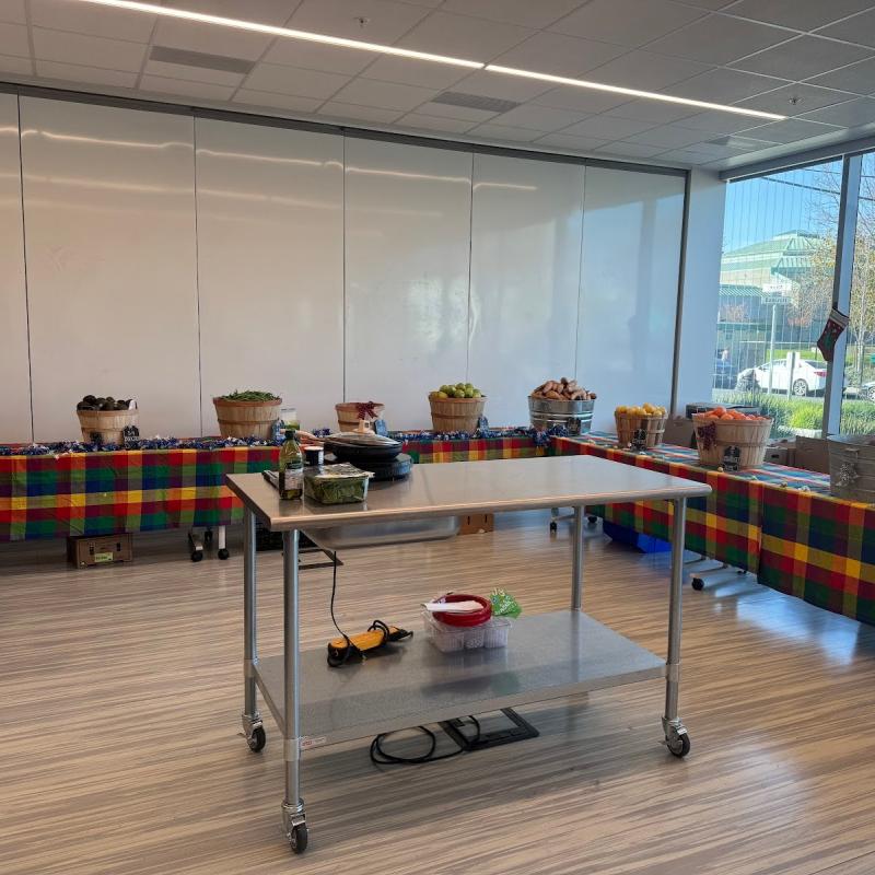 Food Pharmacy set up for food demonstration at Southeast Health Center